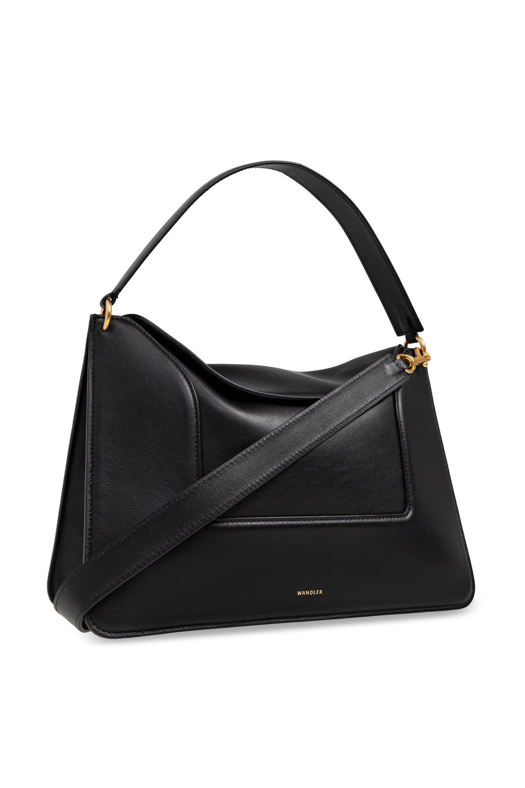 Shop Wandler Penelope Big Magnetic Fastened Shoulder Bag In Black