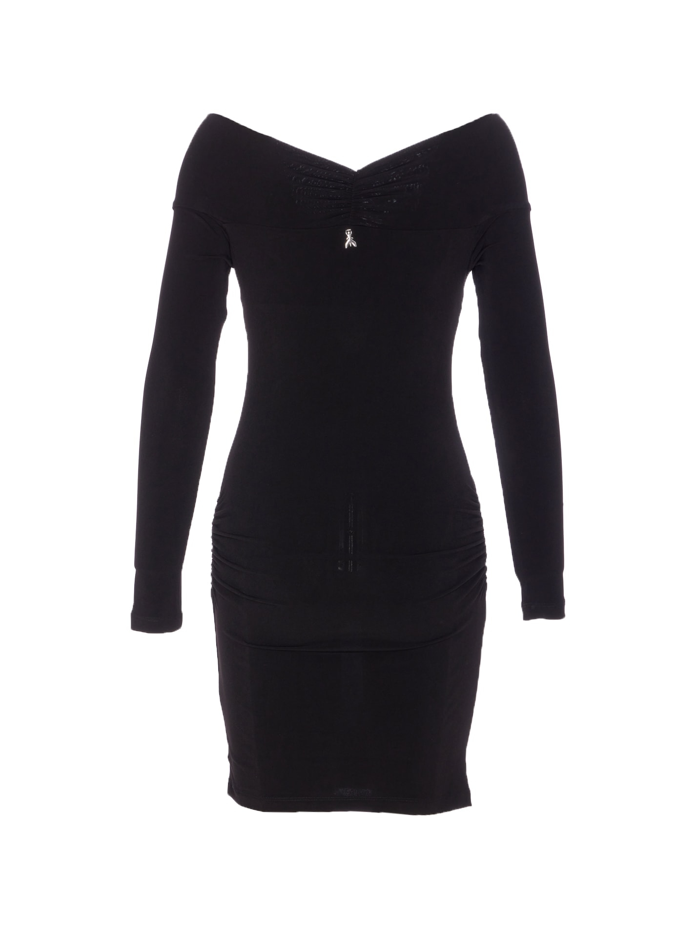 Patrizia Pepe Draped Mini Dress In Black
