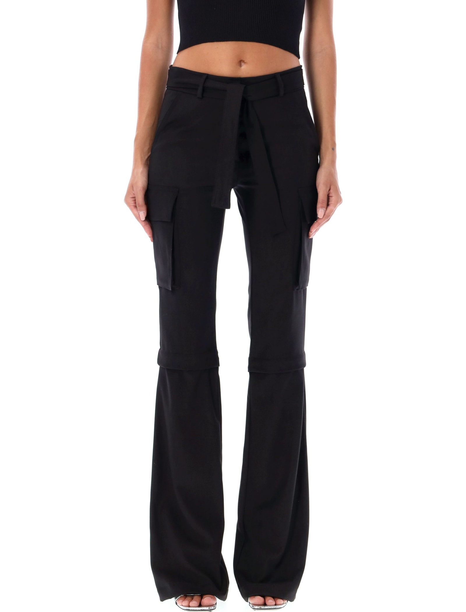 Shop Andreädamo Cargo Slim Pant In Black