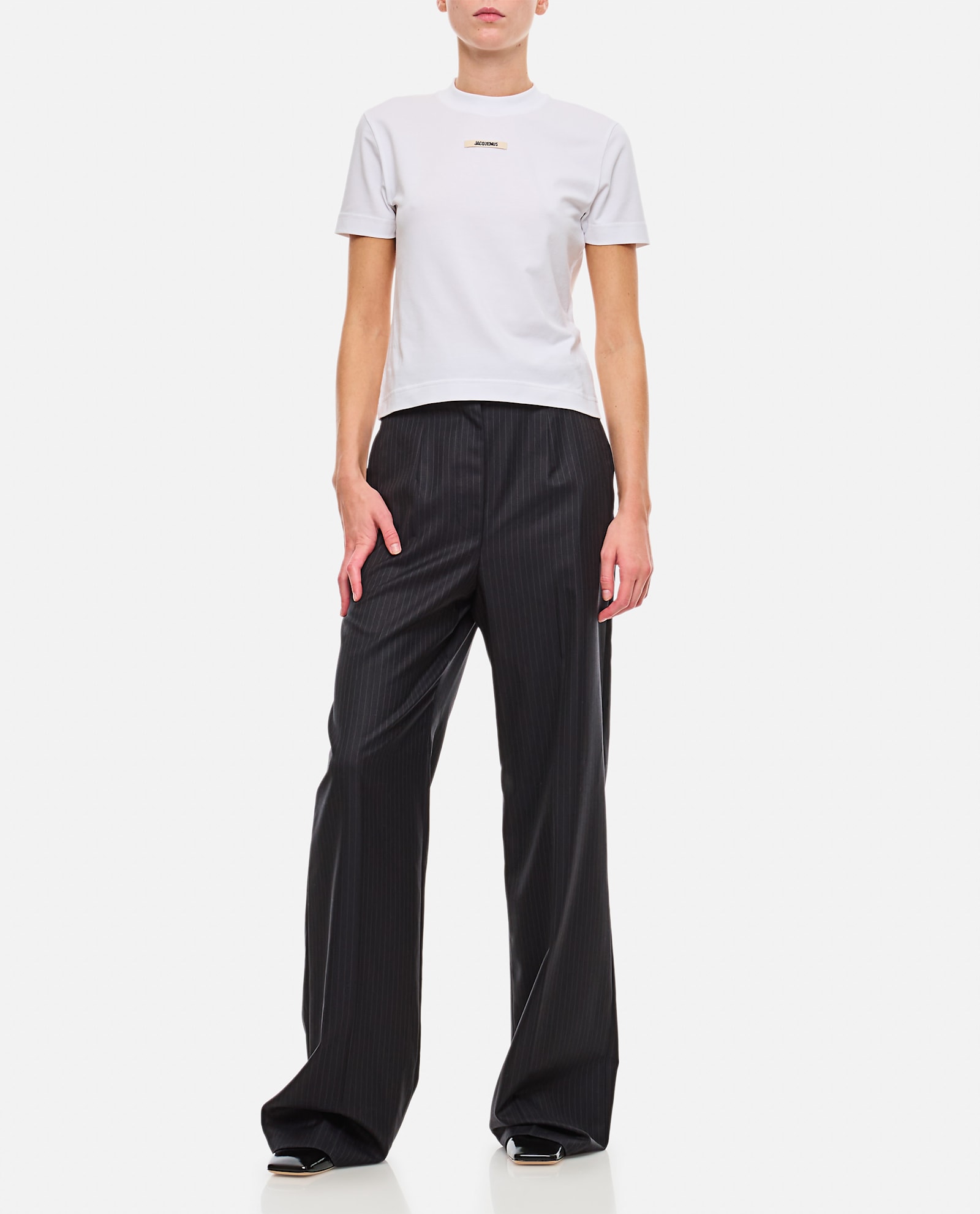 Jacquemus Relaxed Fit Crew-neck T-shirt With Front Print In White