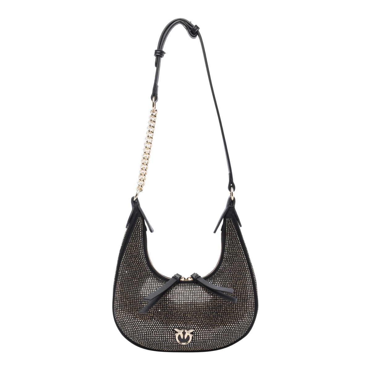 Shop Pinko Mini Brioche Hobo Bag In Black