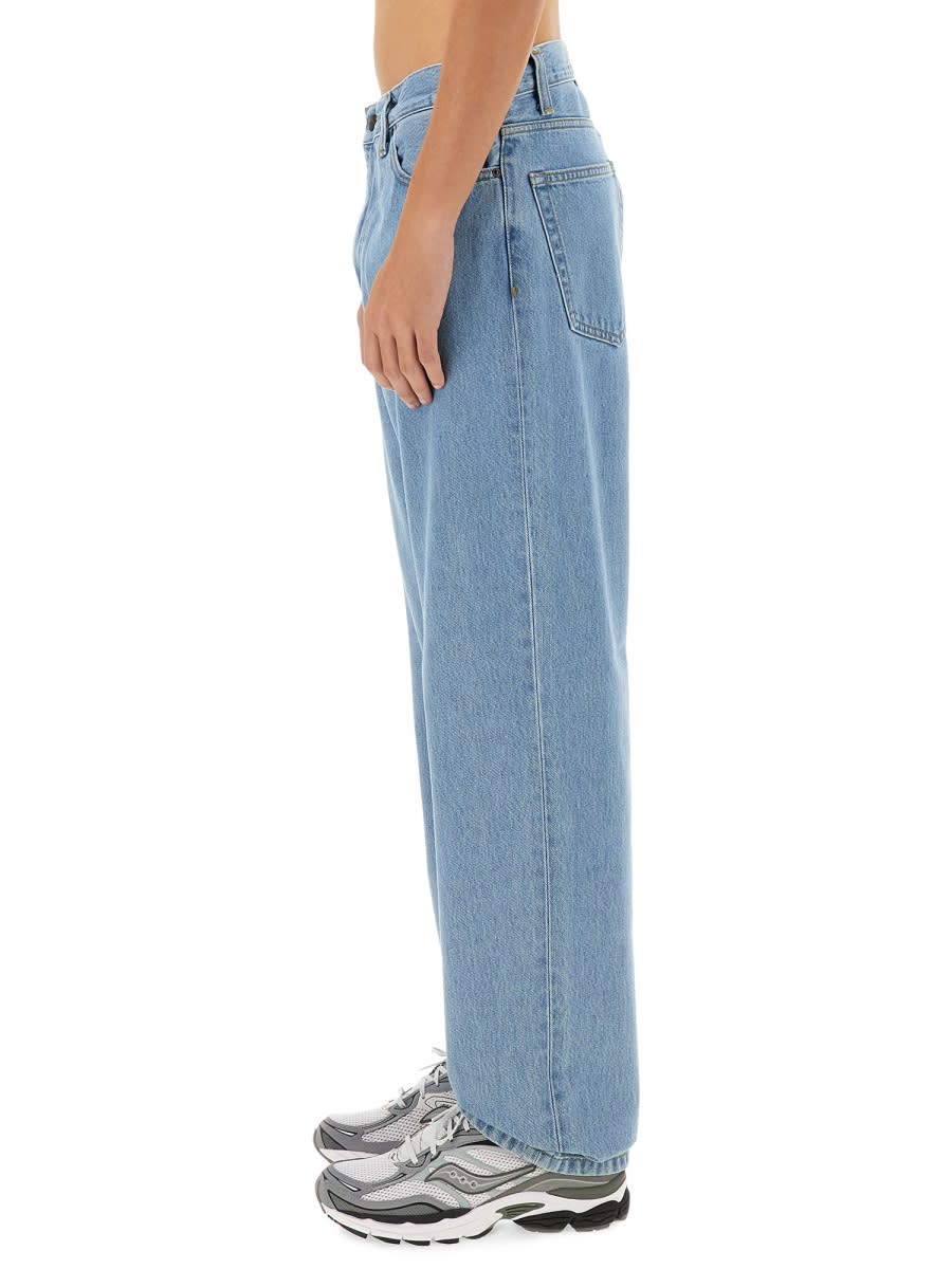 Carhartt Wide Leg Cotton Blend Denim Trousers In Blue