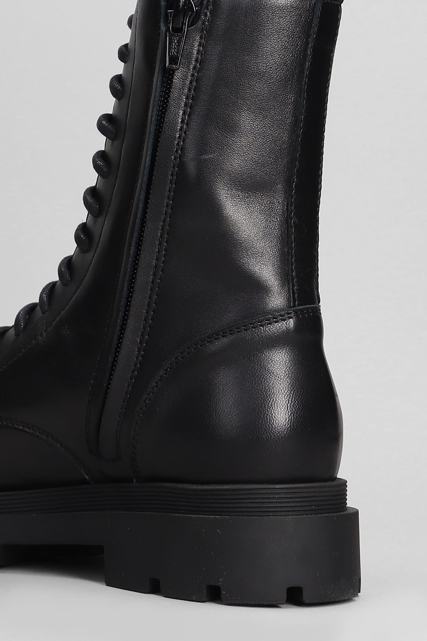 Shop Fabio Rusconi Combat Boots In Black Leather