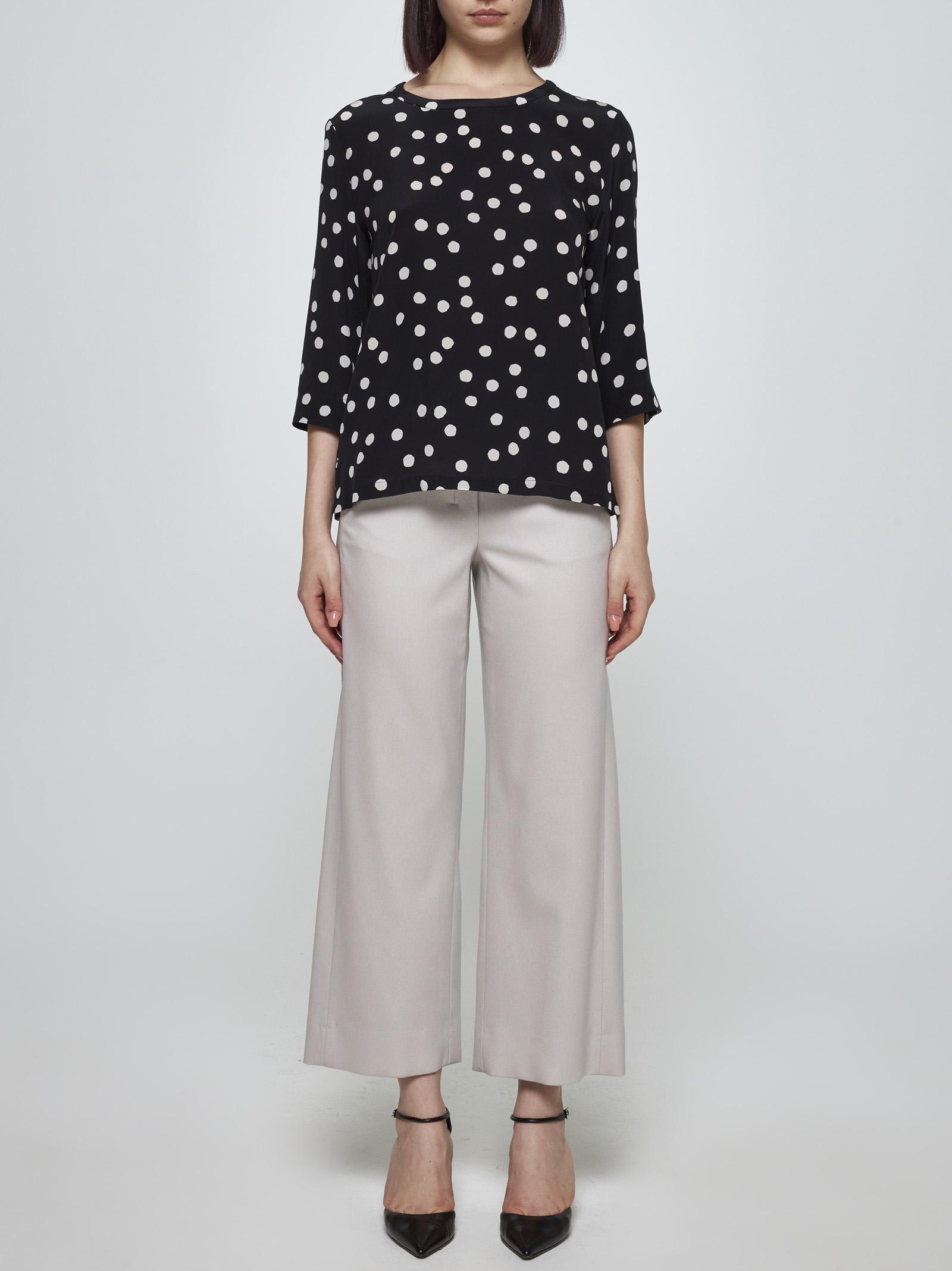 Shop 's Max Mara Arturo Polka-dot Silk Blouse In Black