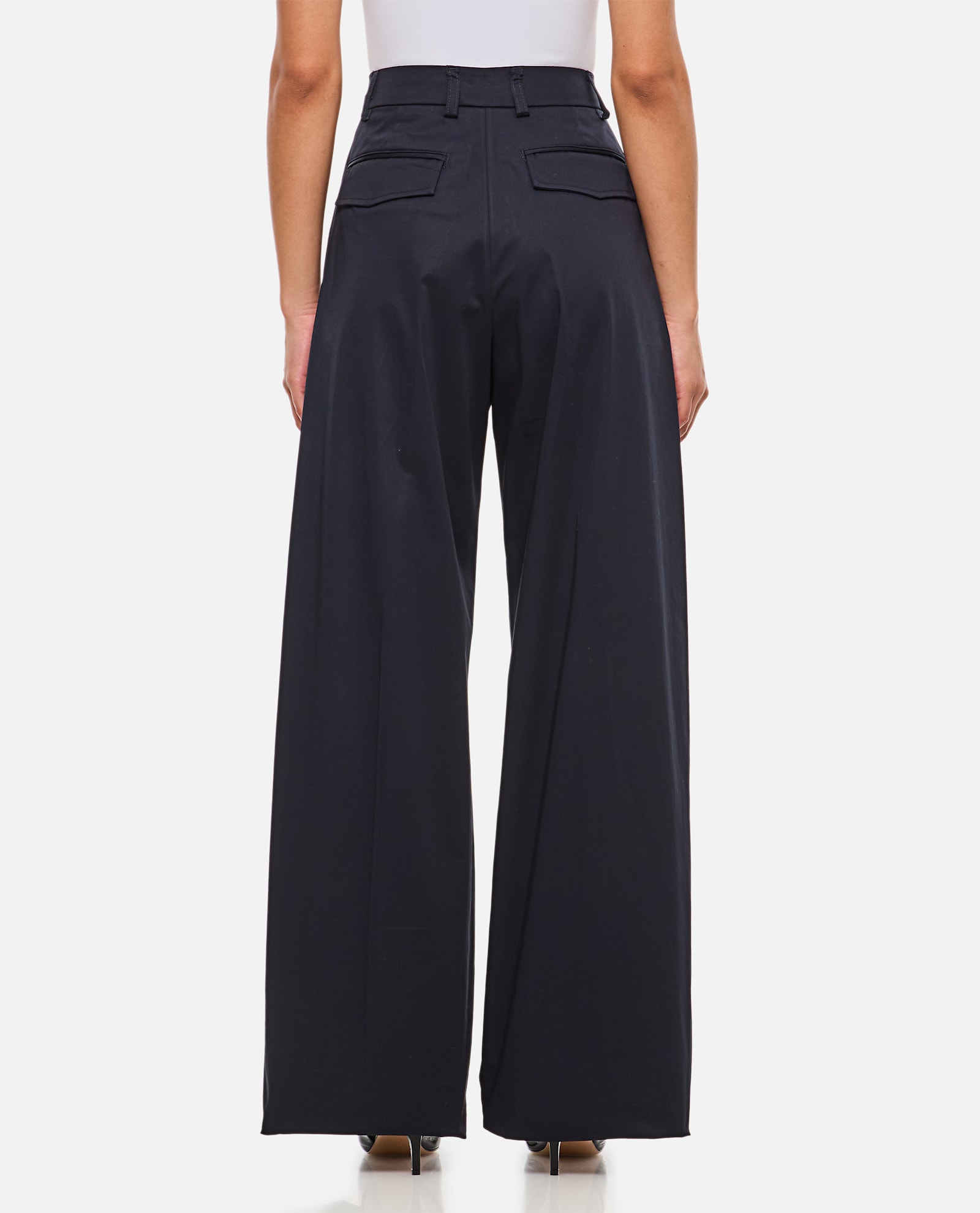 The Latest Billie Lightweight Poplin Trousers Black In Blue