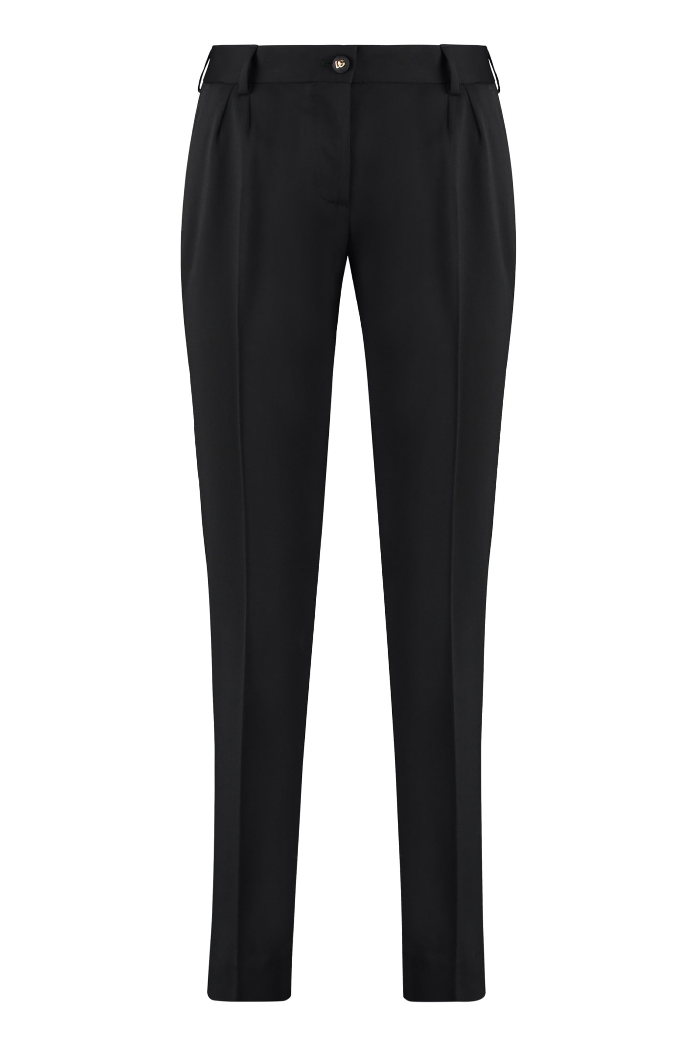 Shop Dolce & Gabbana Stretch Gabardine Trousers In Nero