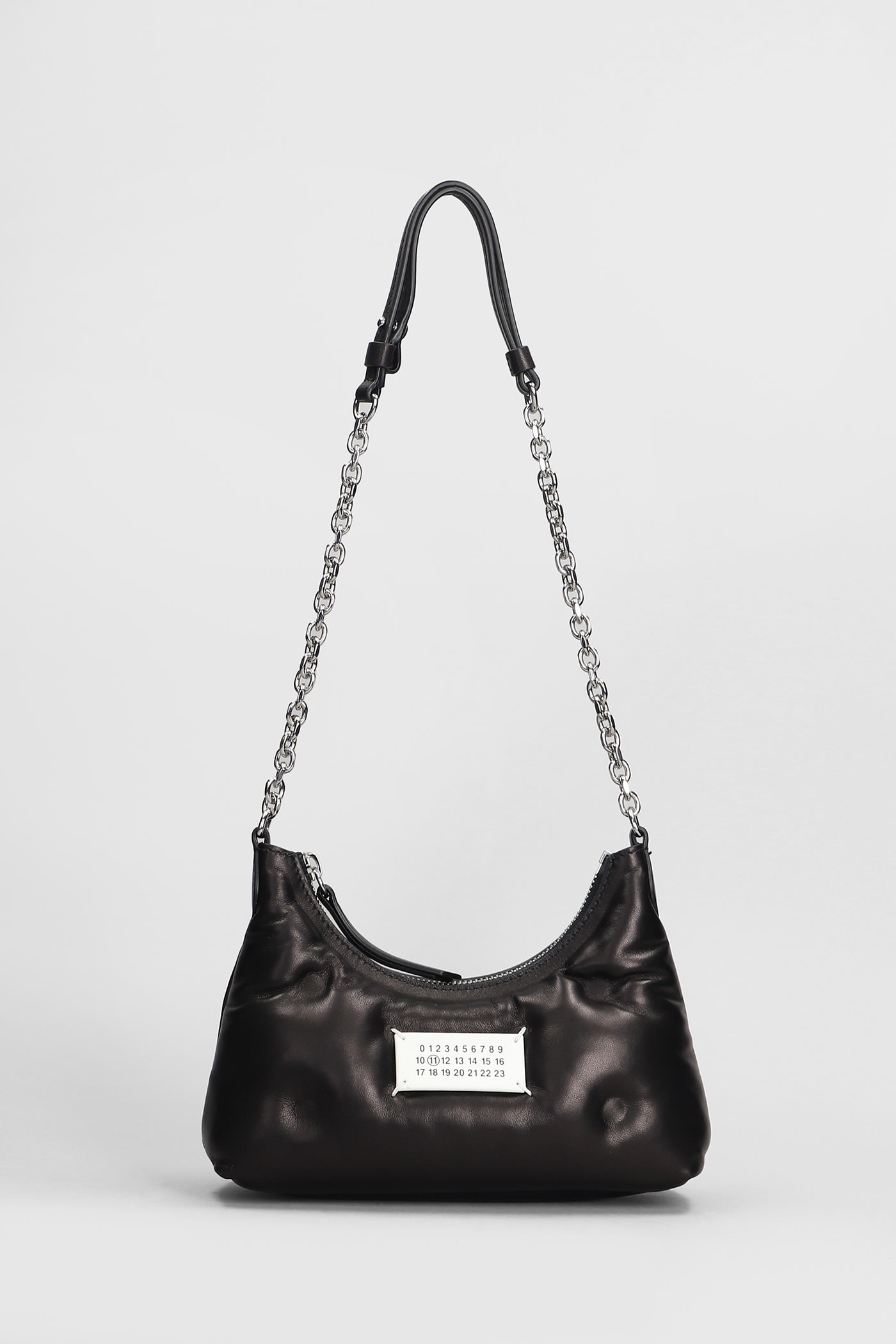 Shop Maison Margiela Glam Slam Shoulder Bag In Black Leather