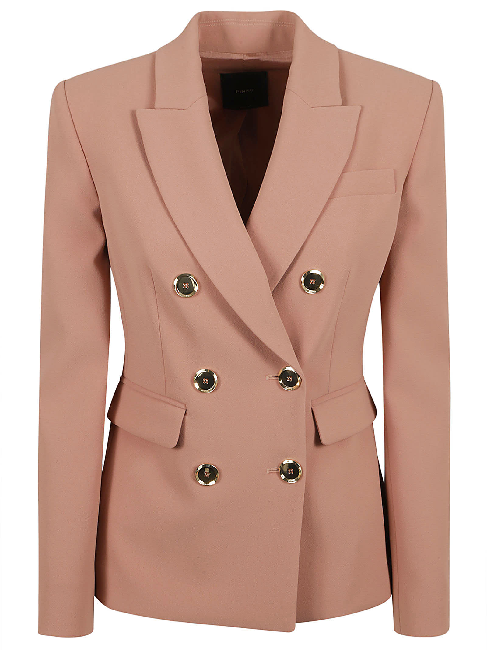 Shop Pinko Double-breasted Blazer In Brown