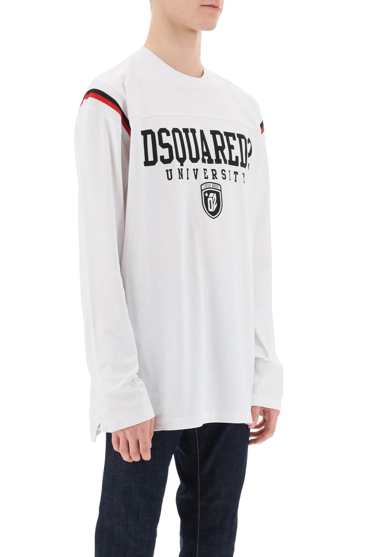Dsquared2 Varsity Logo Long Sleeved T-shirt In White (white)