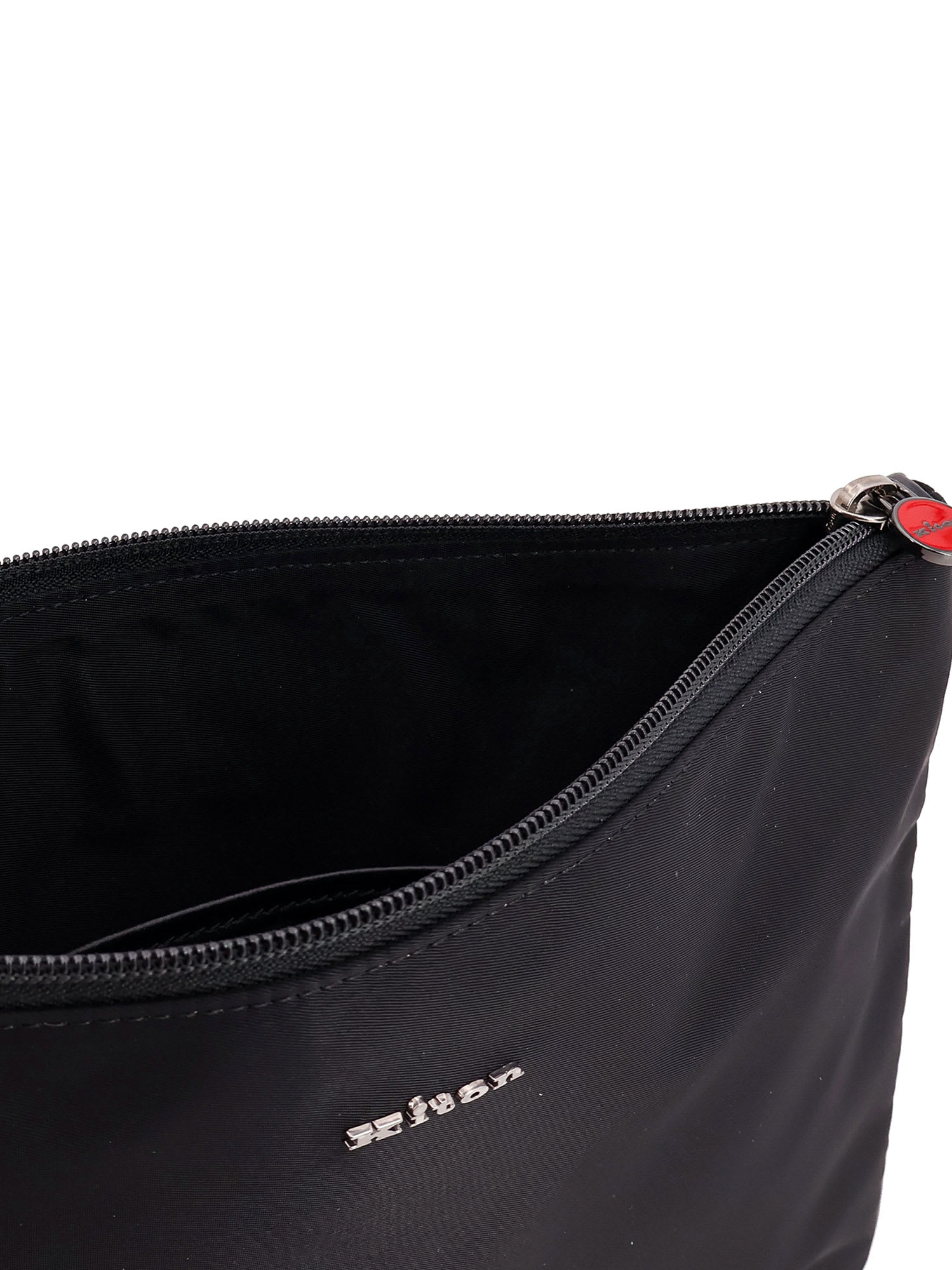Kiton Nylon Clutch Bag With Metal Lettering Logo