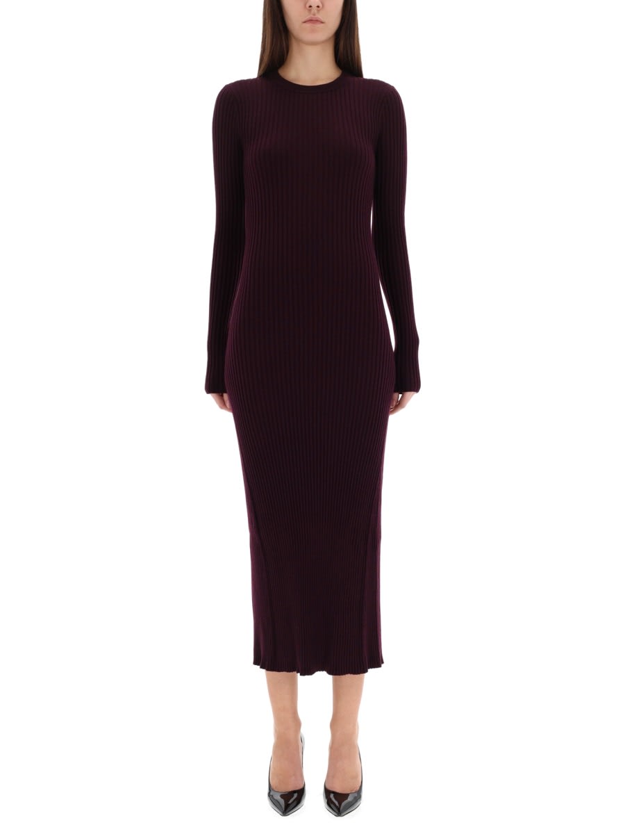 Helmut Lang Dress With Back Slit In Purple