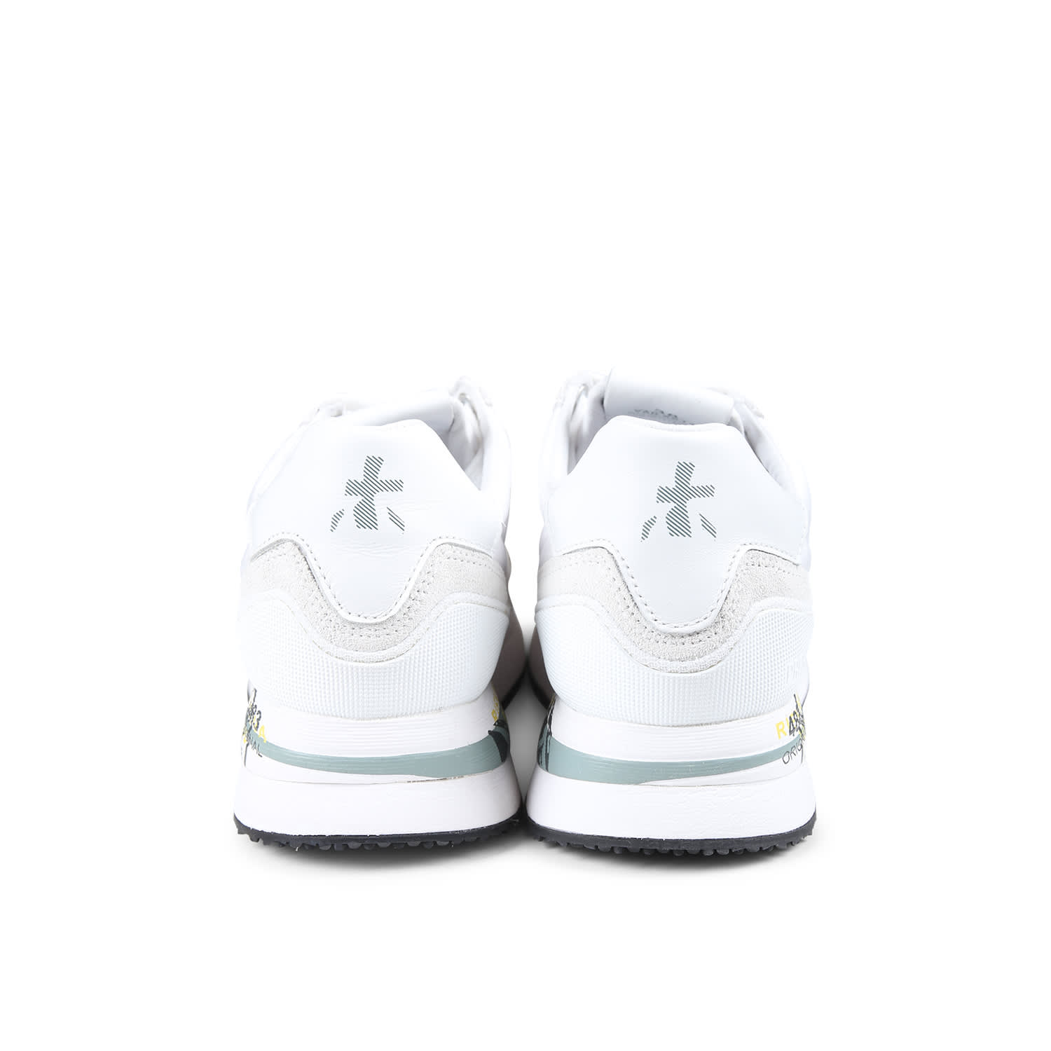 Shop Premiata White Sneakers For Woman With Logo In Green