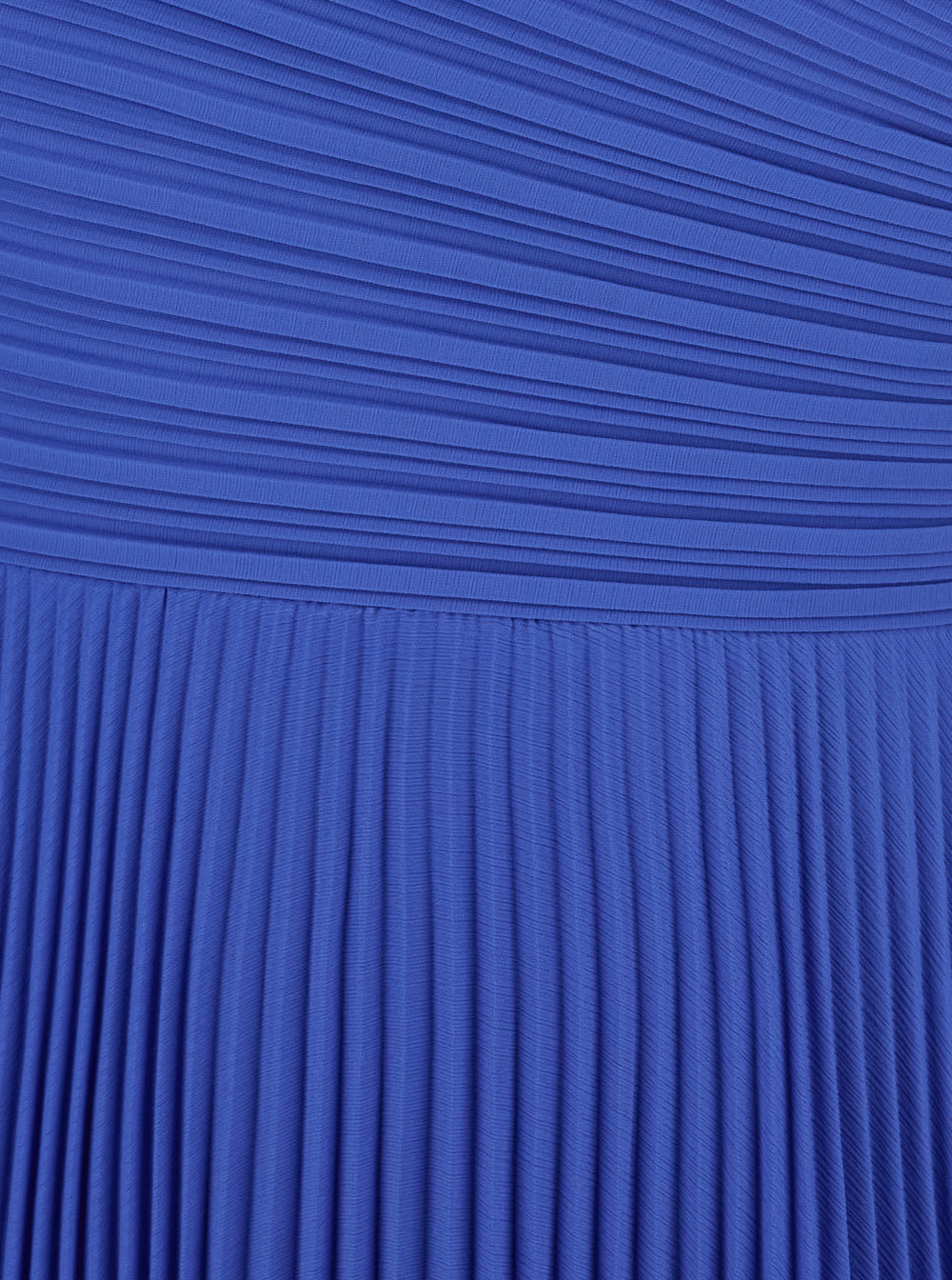 Solace London Maci Blue One-shoulder Long Dress With Pleated Effect In Tech Fabric Woman In Blu