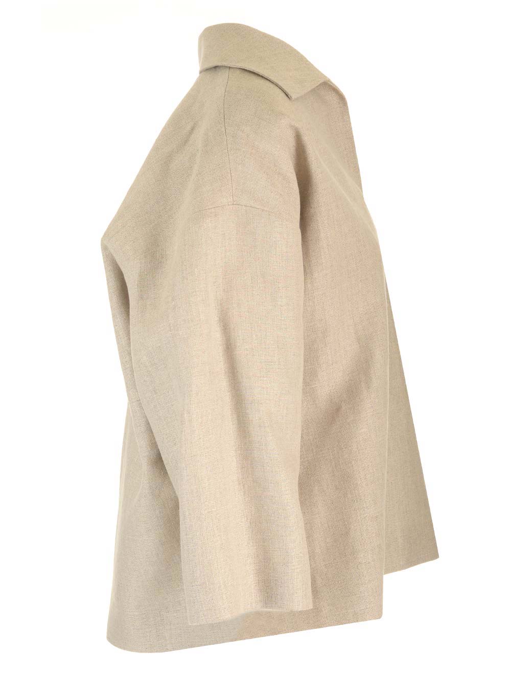 Shop Valentino Beige Linen Canvas Top