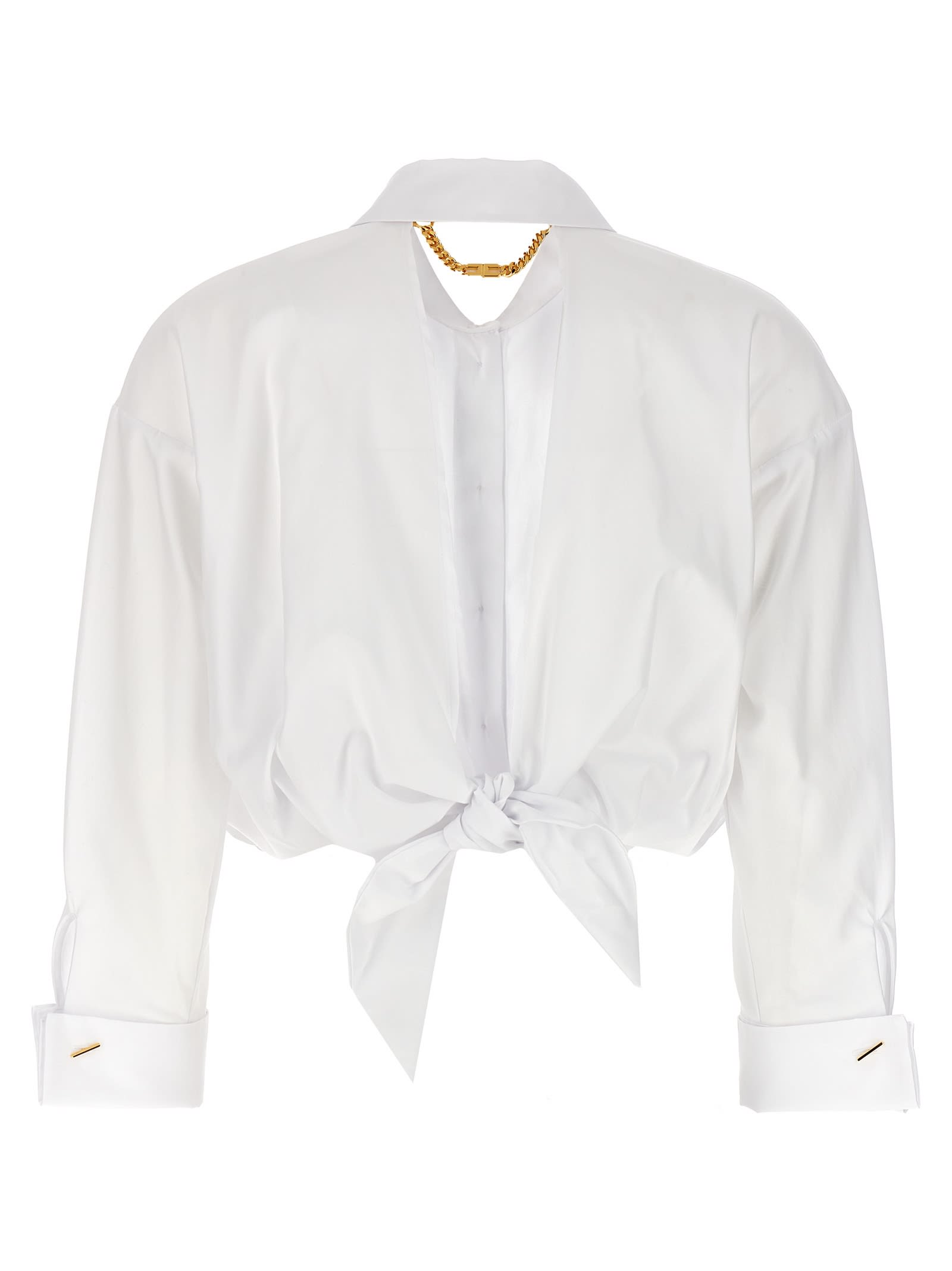 Shop Elisabetta Franchi Bare Back Shirt In Bianco