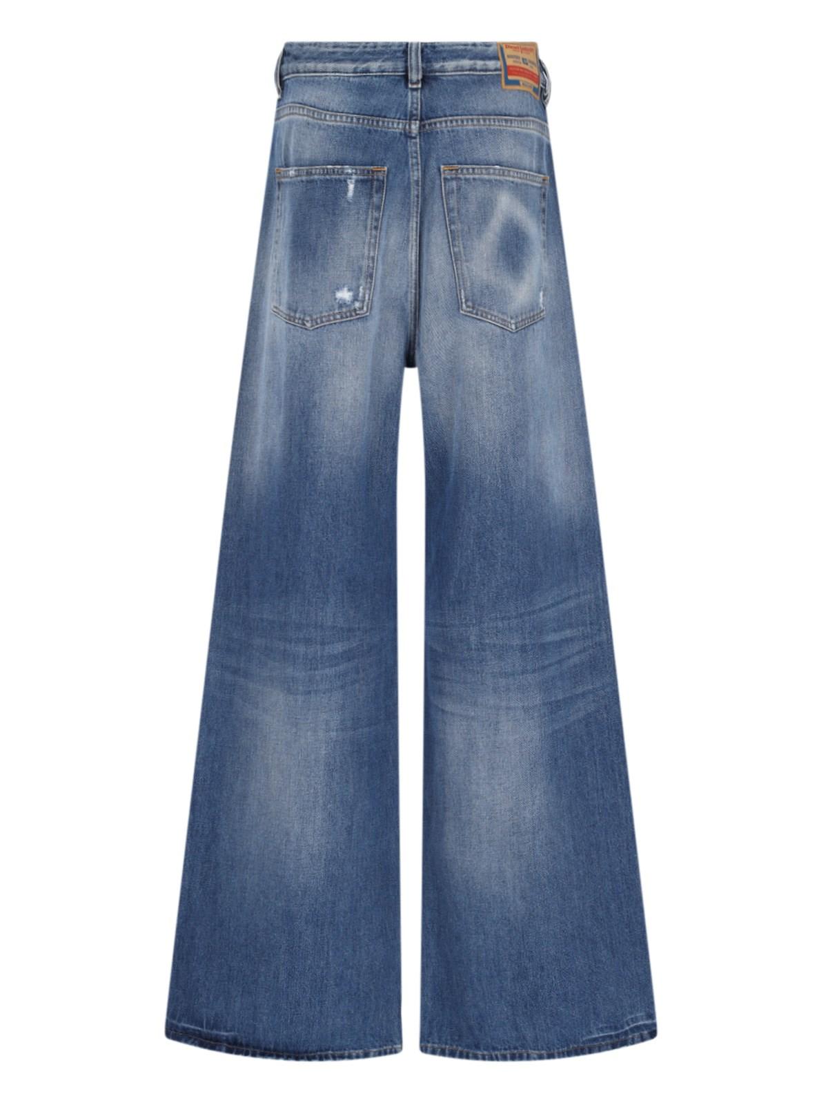 Shop Diesel 1996 D-sire Palazzo Jeans In Blu Denim