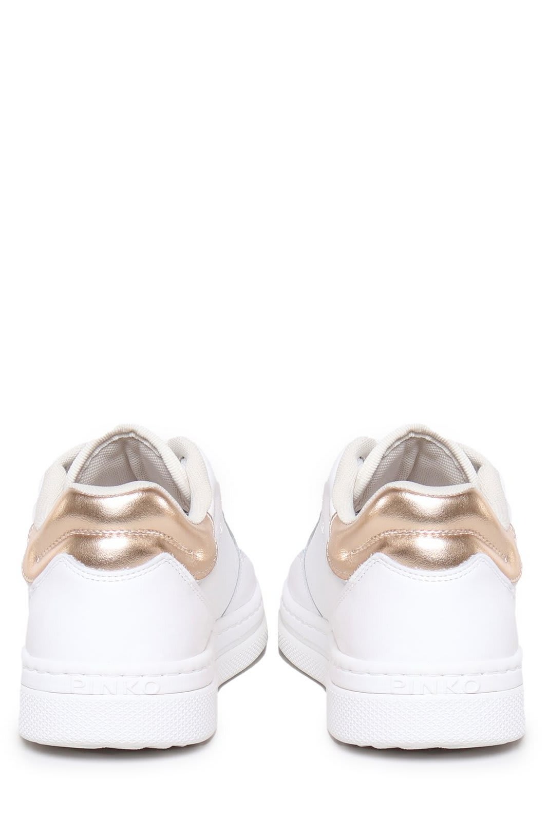 Shop Pinko Mandy 01 Low-top Sneakers In Bianco E Oro