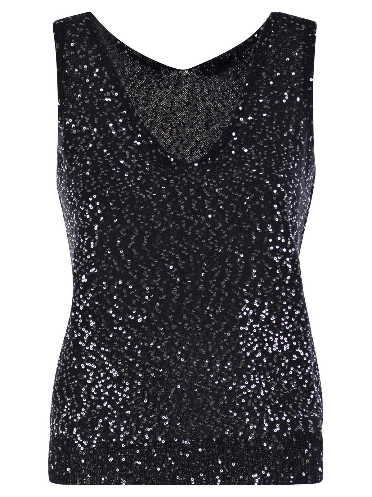 Shop Weekend Max Mara Sequin Embellished V-neck Top In Blu