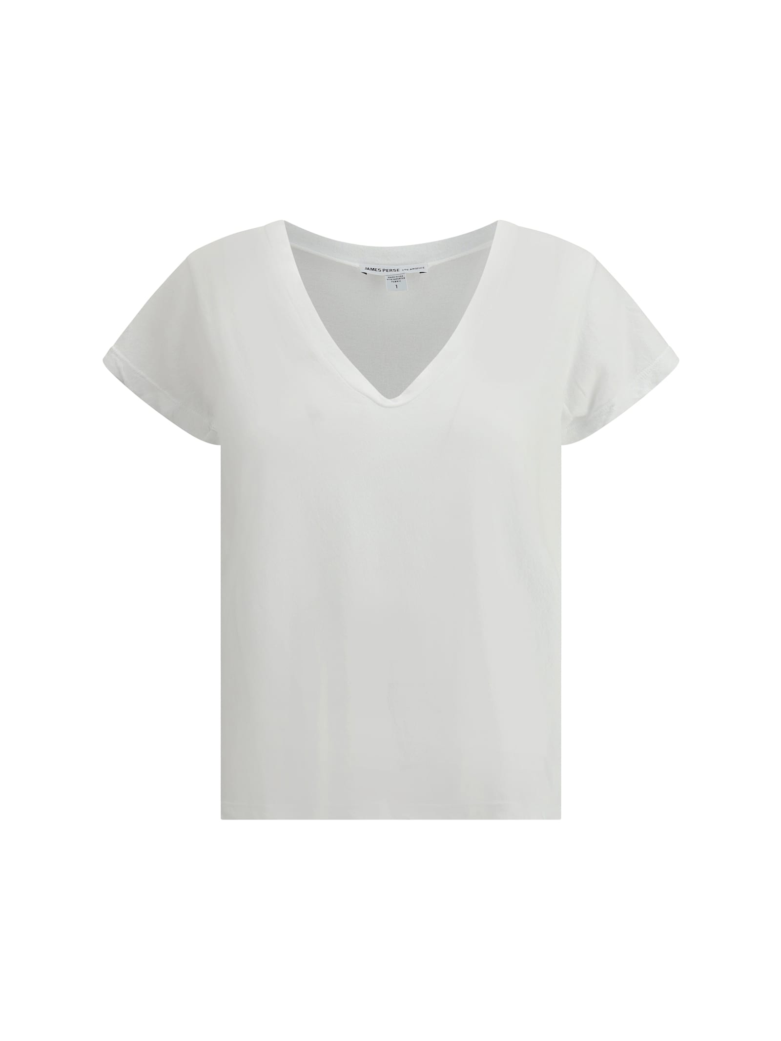 James Perse V-neck Short-sleeved T-shirt In White