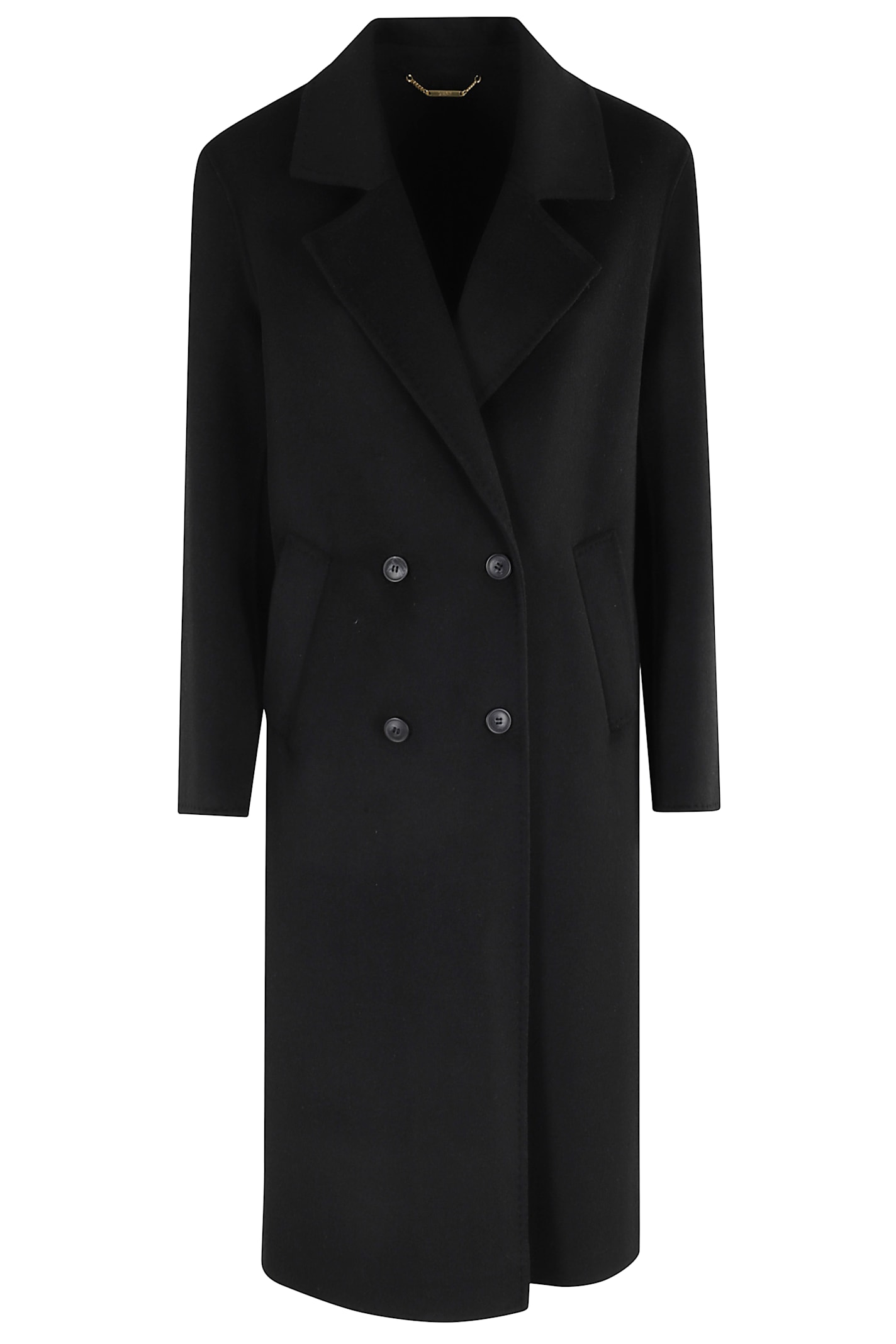 Seventy Double-breasted Wool Coat In Black