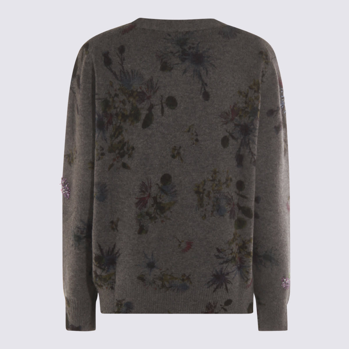 Blumarine Printed Wool Blend Oversize Cardigan In Black