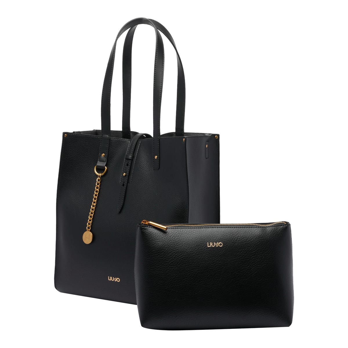 Liu •jo Logo Shoulder Bag In Black
