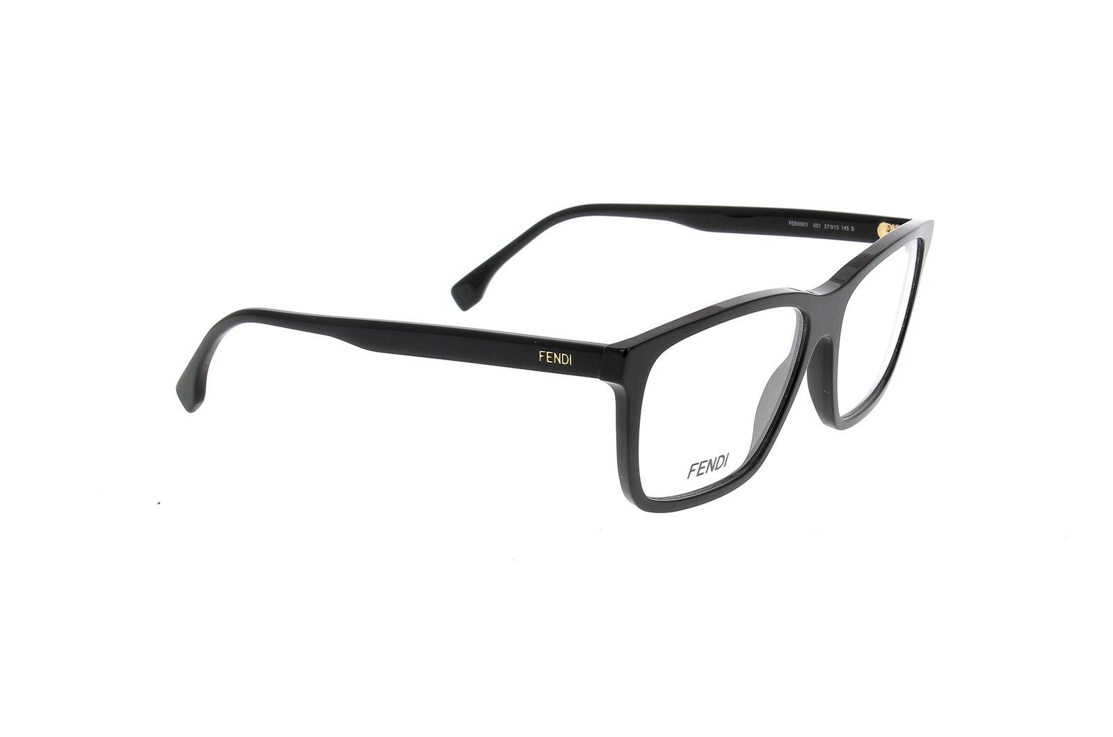 Shop Fendi Square Frame Glasses In 001 - Black