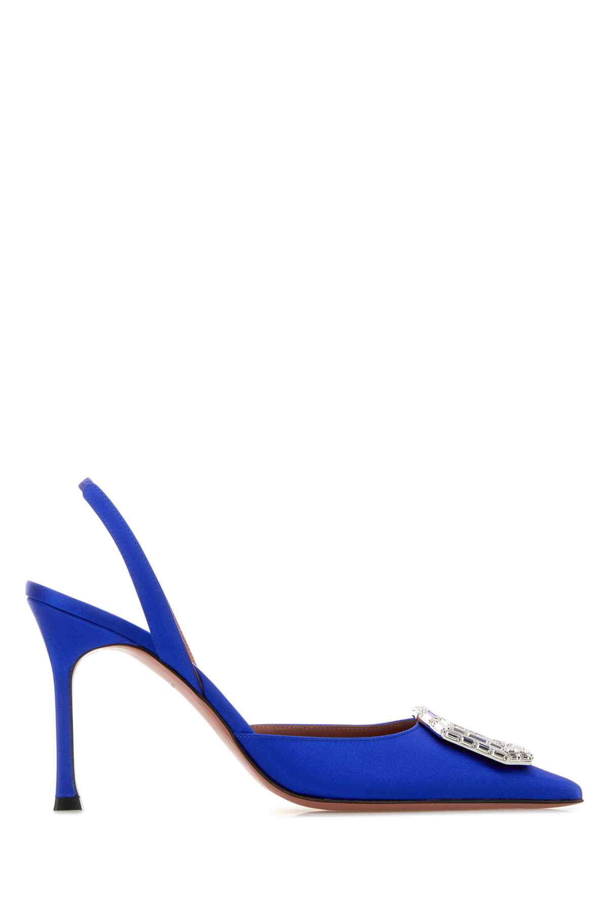 Electric Blue Satin Camelia Pumps