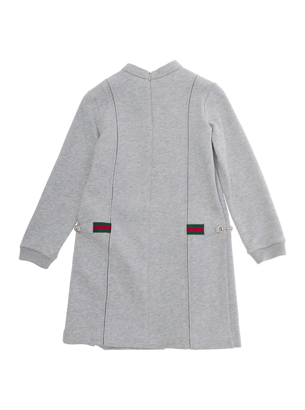 Gucci Web-stripe Cotton Dress In Grey