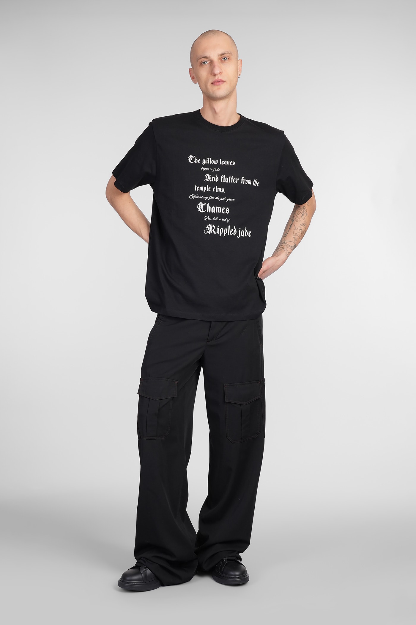 Alexander Mcqueen Black Wool Overdyed Low-rise Cargo Pants In Black
