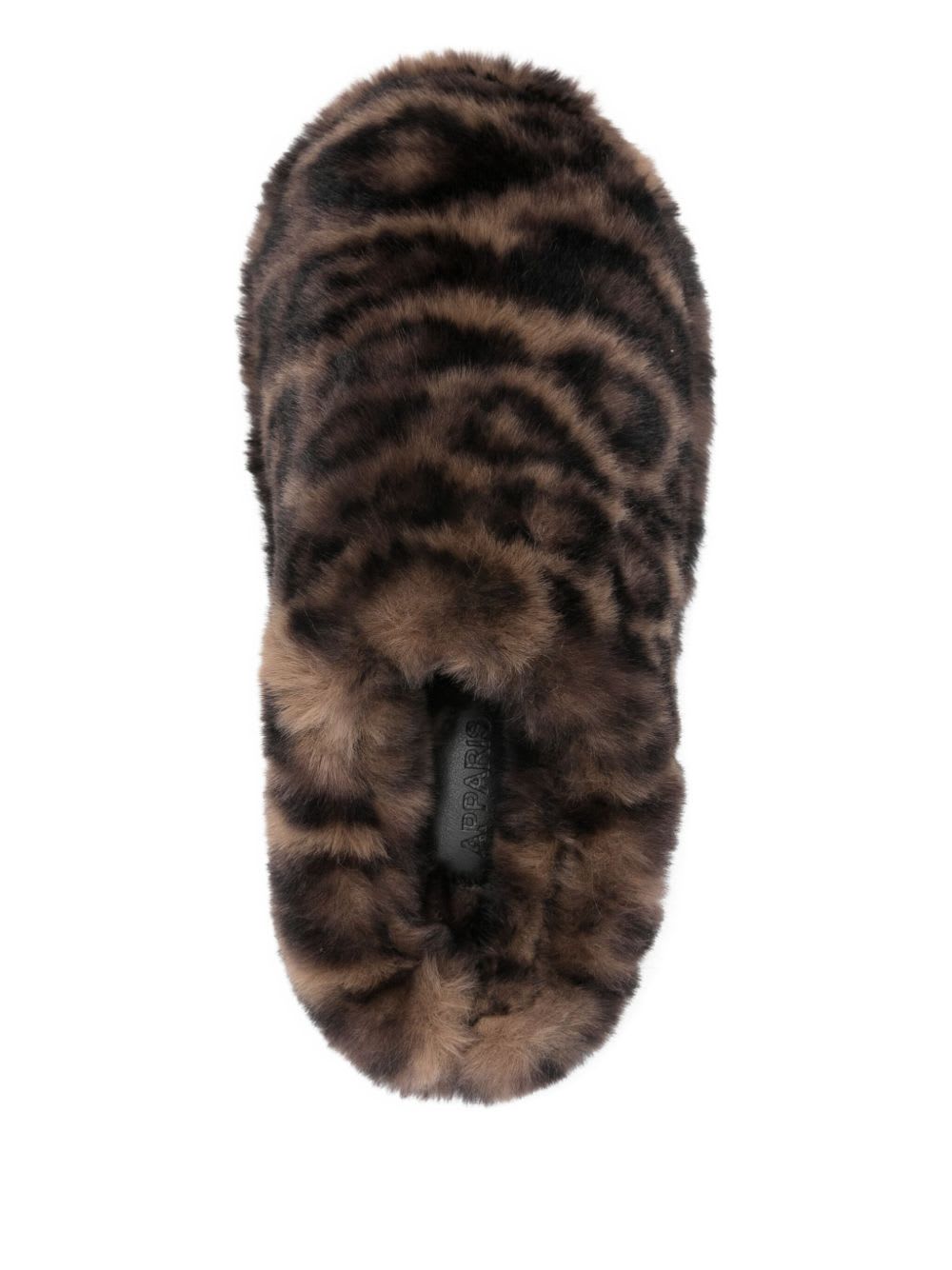 Apparis Misha Leopard Slippers In Brown