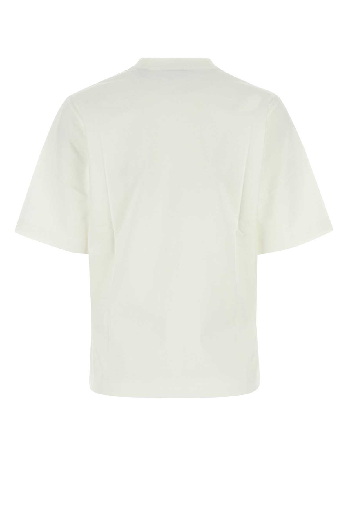 Burberry White Stretch Cotton T-shirt In Rain