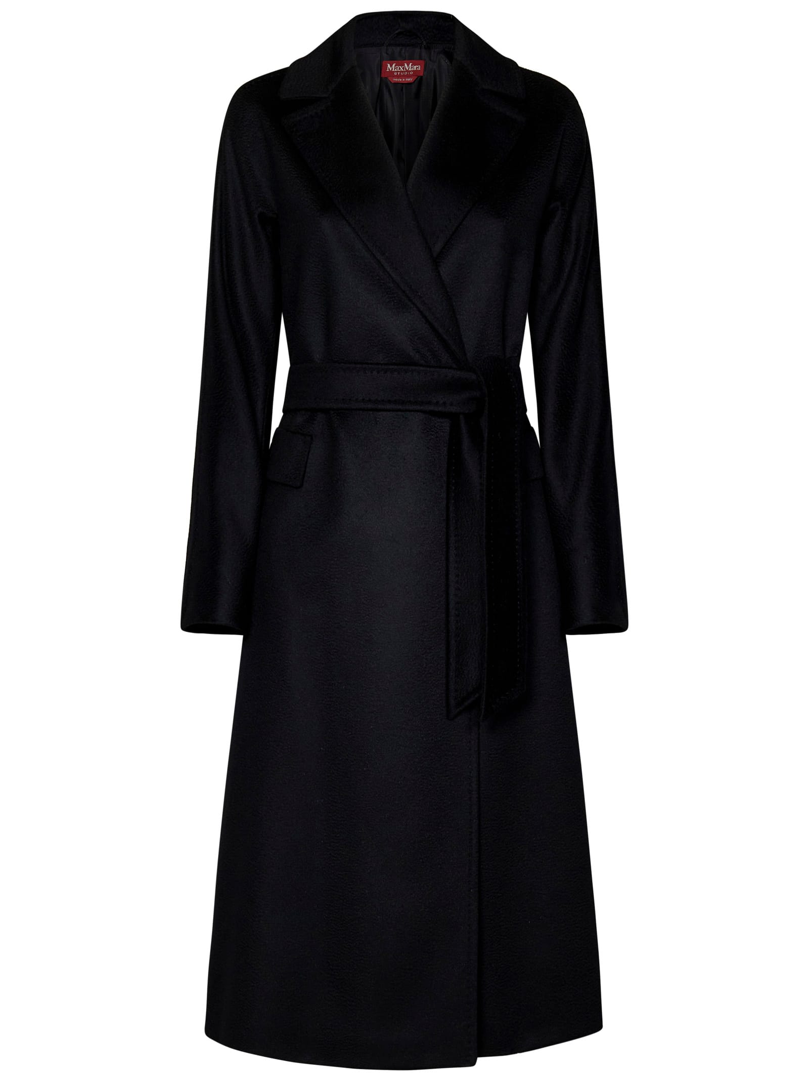 Shop Max Mara Maxmara Studio Brado Coat In Black