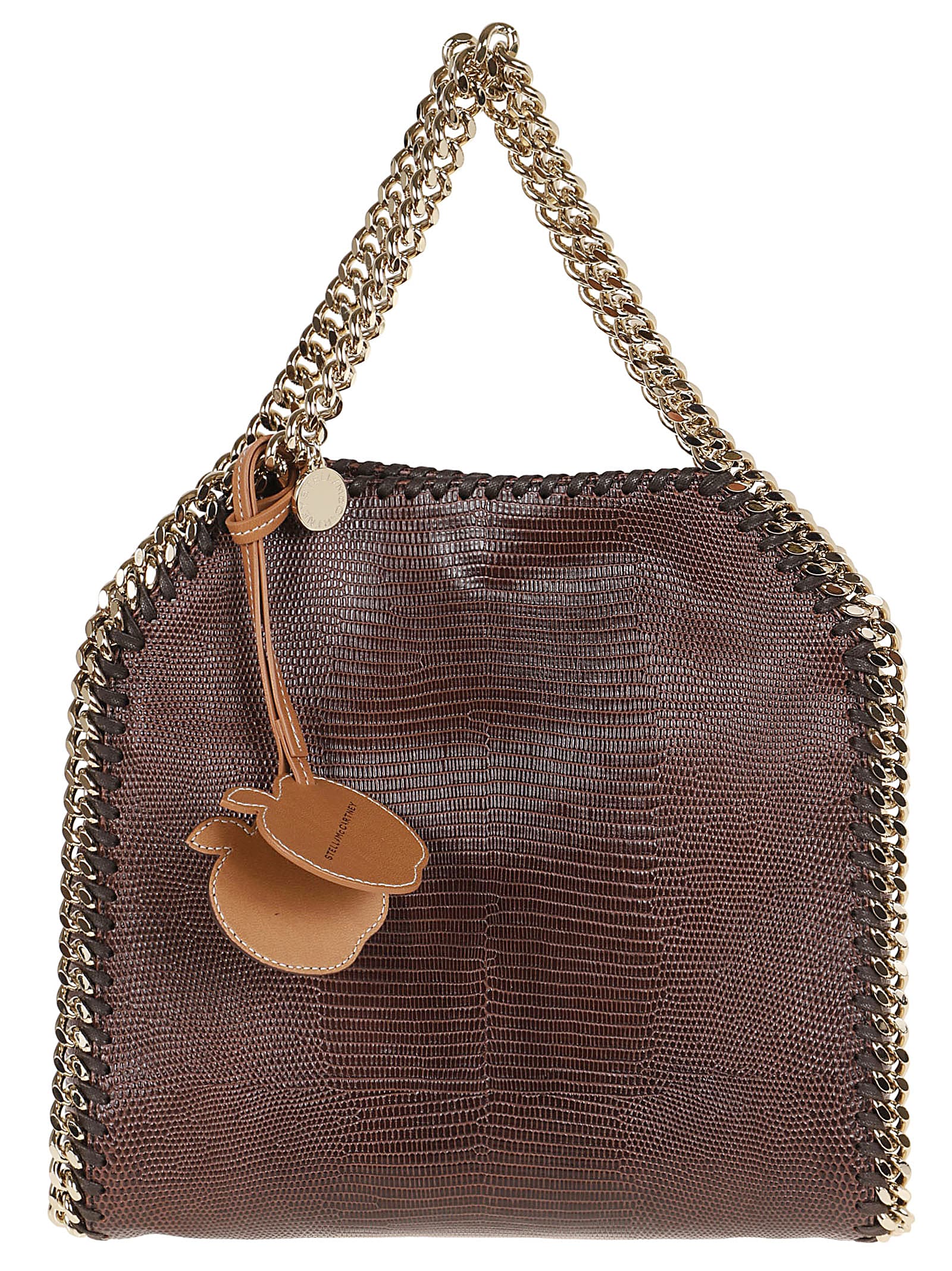 Shop Stella Mccartney Mini Tote Embossed Alter Mat In Chocolate Brown