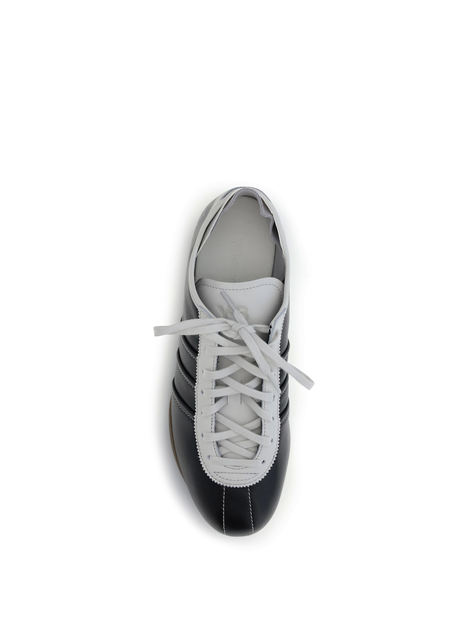 Y-3 Debossed Leather Tokyo Sneakers With Lace-up Closure In Black