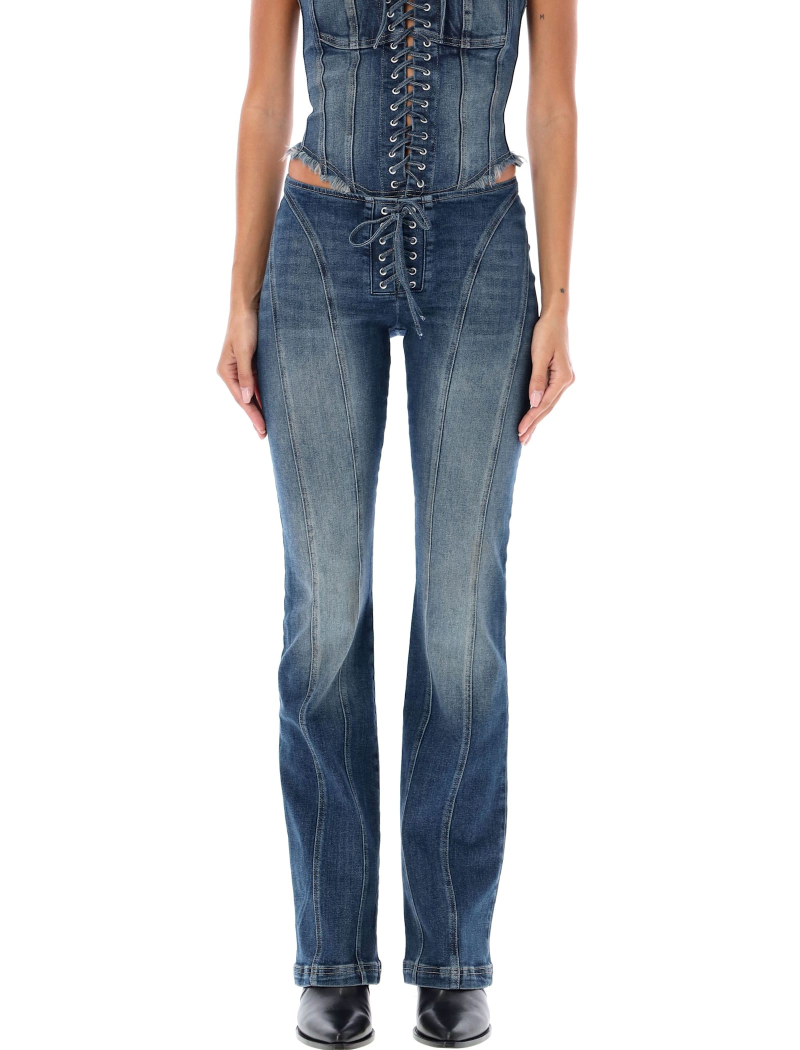 Shop Misbhv Lara Laced Jeans In Malibu Blue