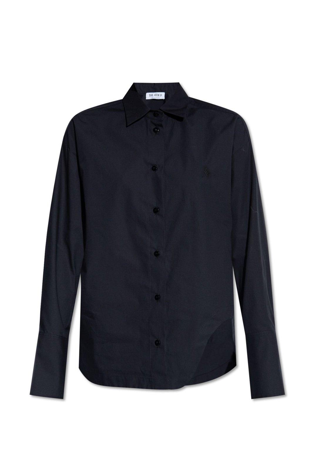 Shop Attico Eliza Long-sleeved Shirt In Black