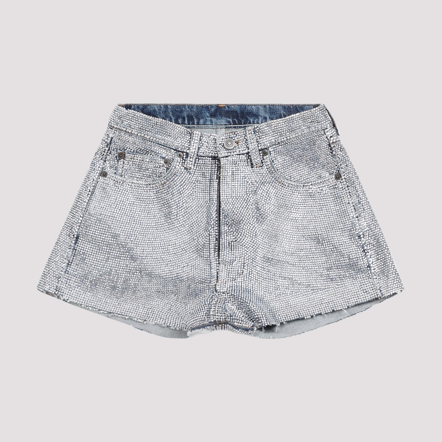 Shop Maison Margiela Cotton Shorts In Crystal