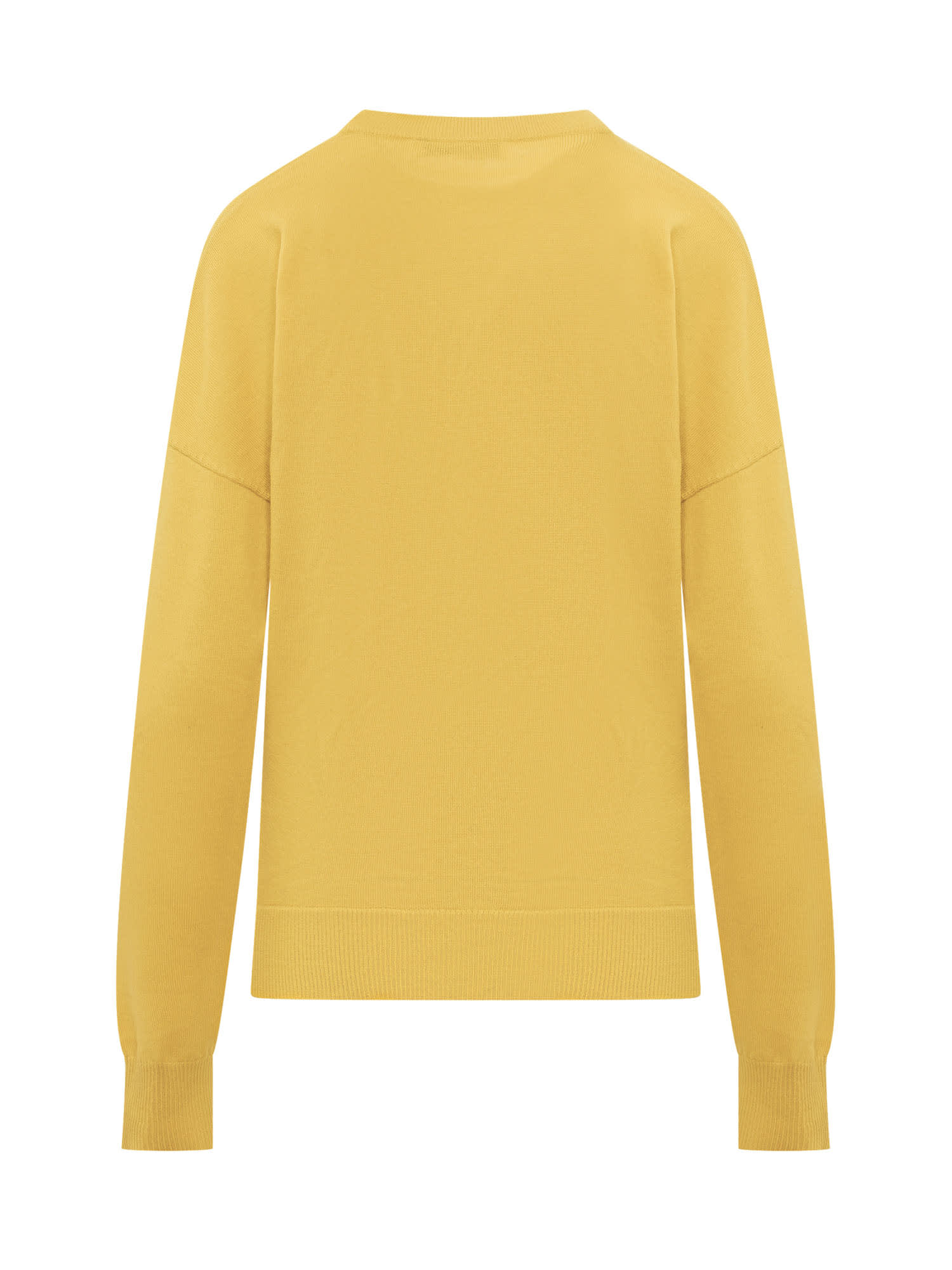 Shop Jw Anderson Sweater With Logo In Yellow/grey Melange