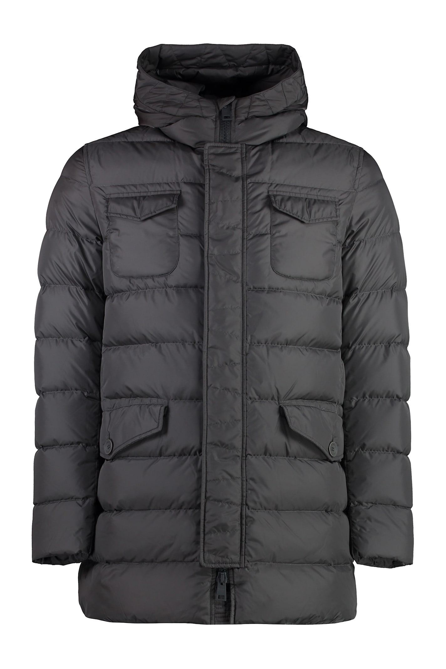 HERNO HOODED NYLON DOWN JACKET 