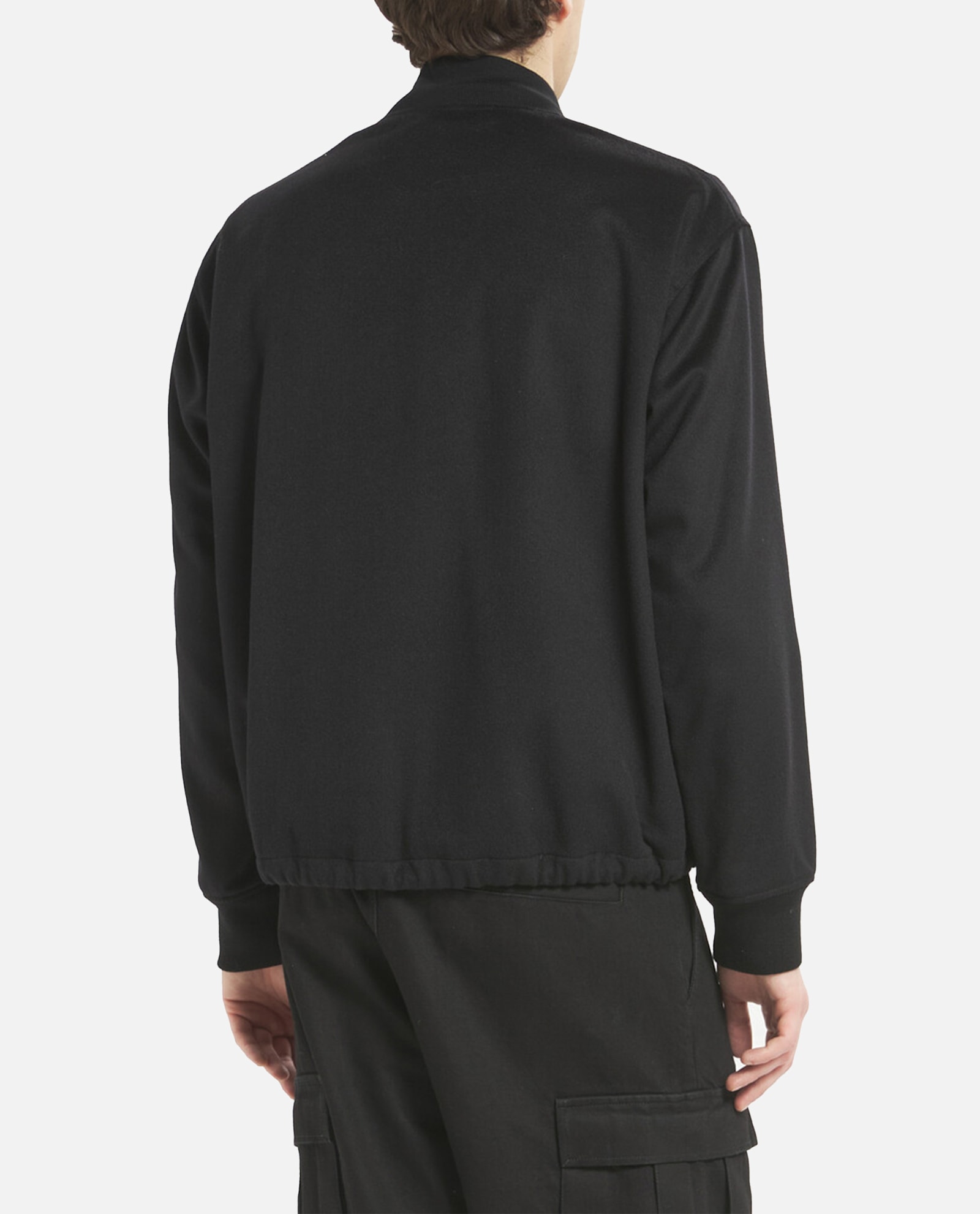 Barena Venezia Wool Zip-front Bomber Jacket In Black