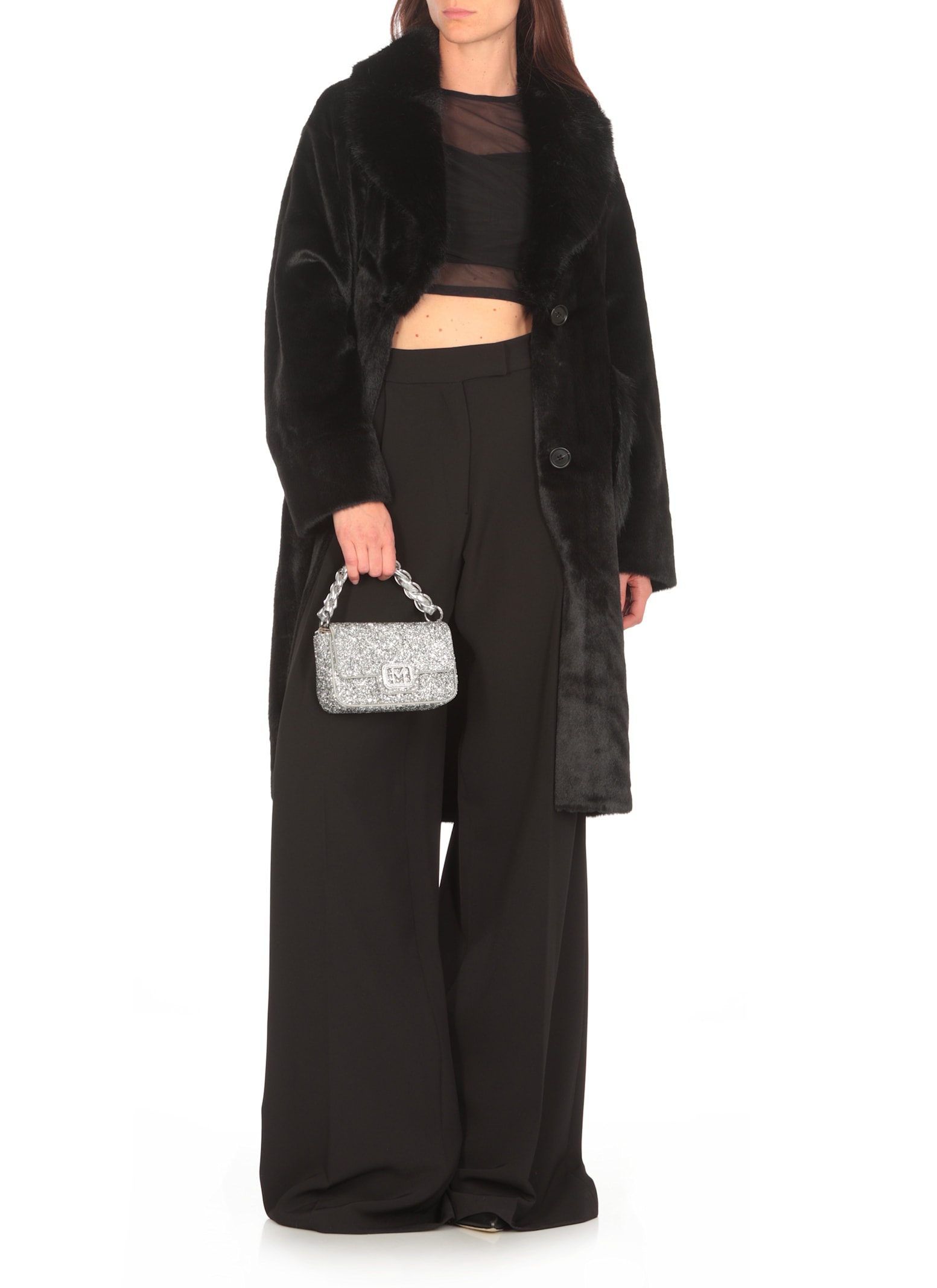 Shop Betta Corradi Faux Fur Coat In Black