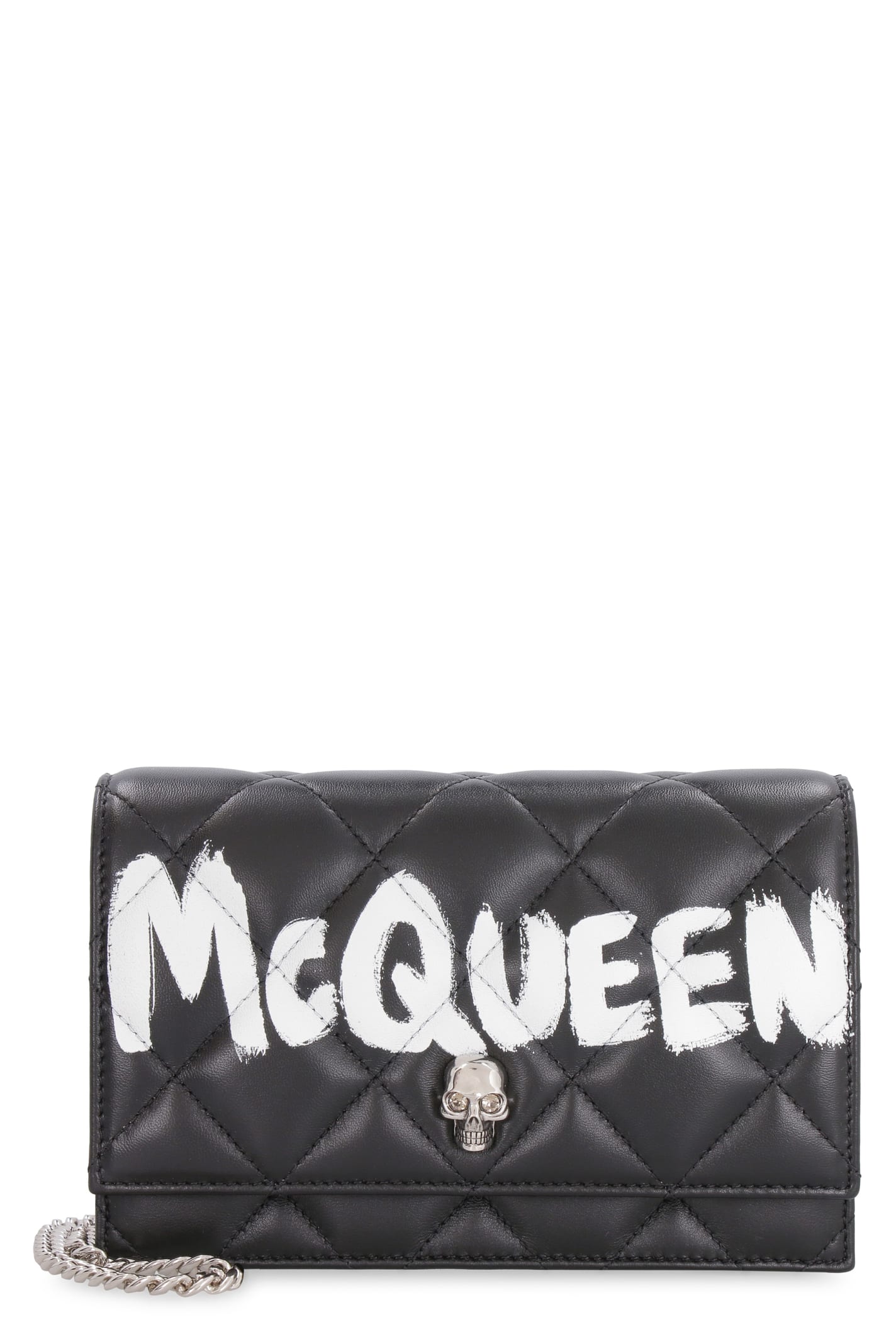 Alexander McQueen Skull Leather Clutch With Strap