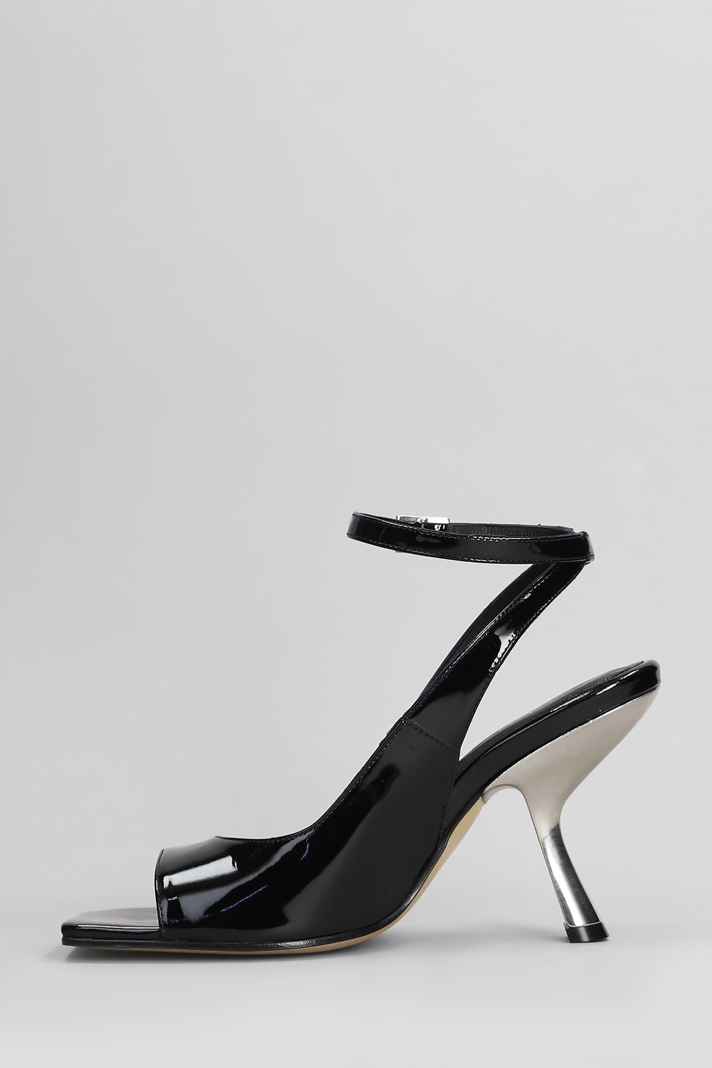 Alchimia Sandals In Black Patent Leather In Black