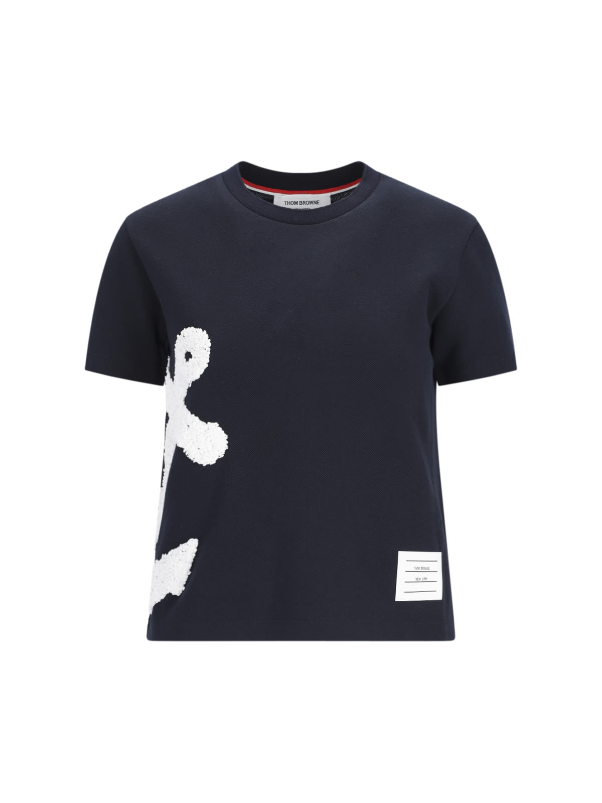 Shop Thom Browne Embroidery Anchor T-shirt In Blue