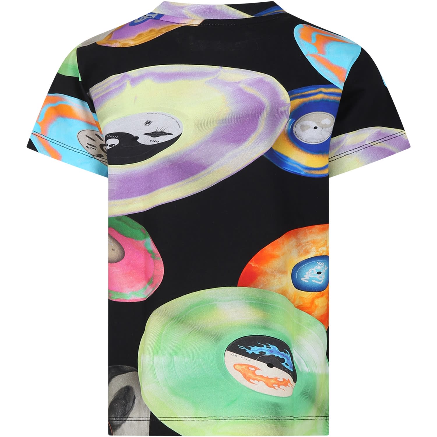 Shop Molo Black T-shirt For Boy With Disco Print