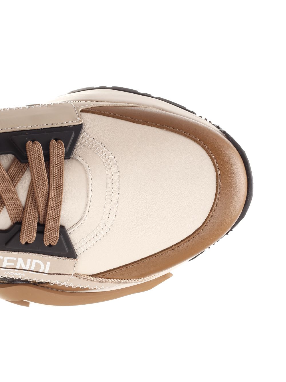 Shop Fendi Flow Sneakers In Beige