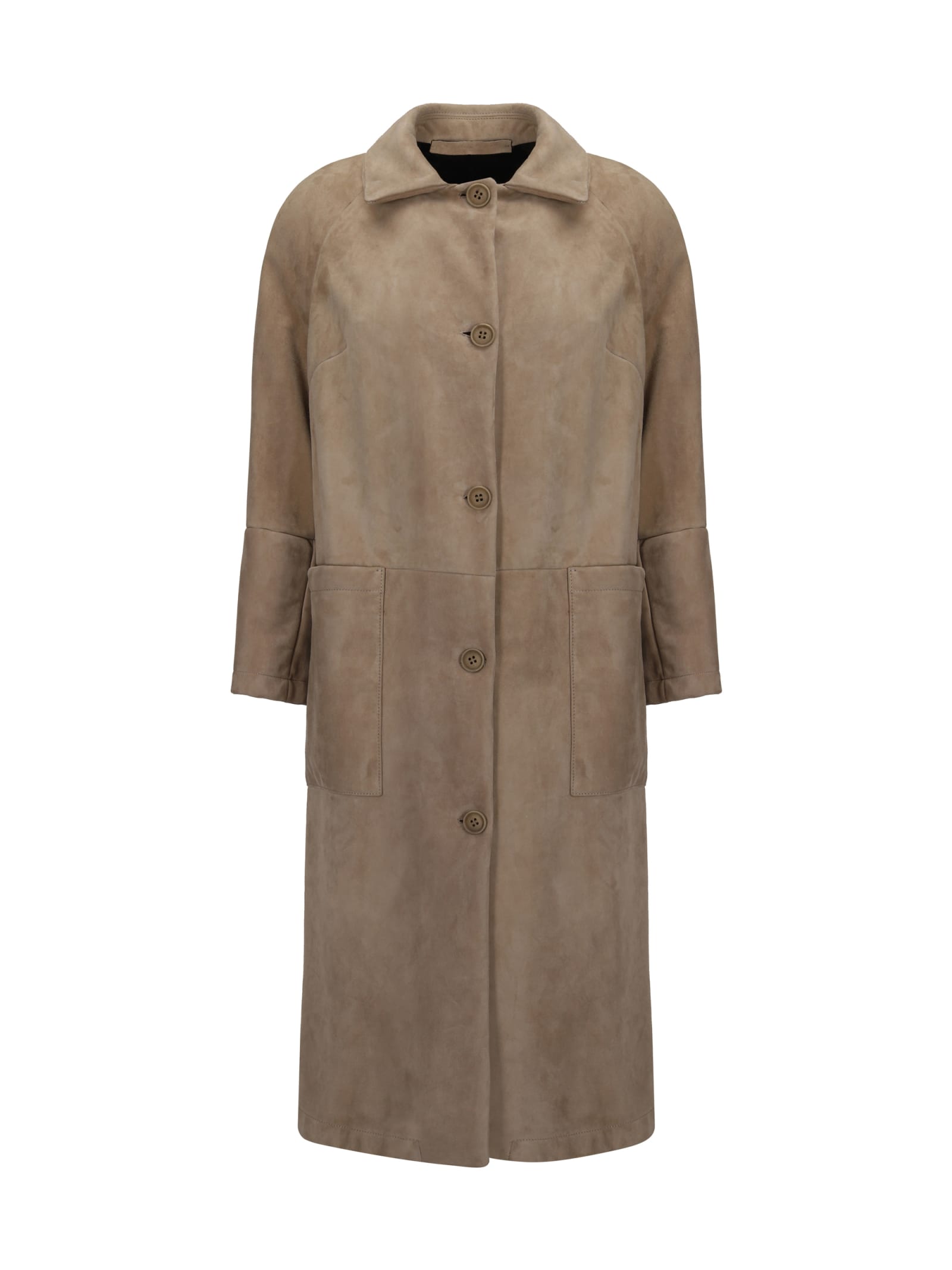 Shop Salvatore Santoro Leather Coat In Sand