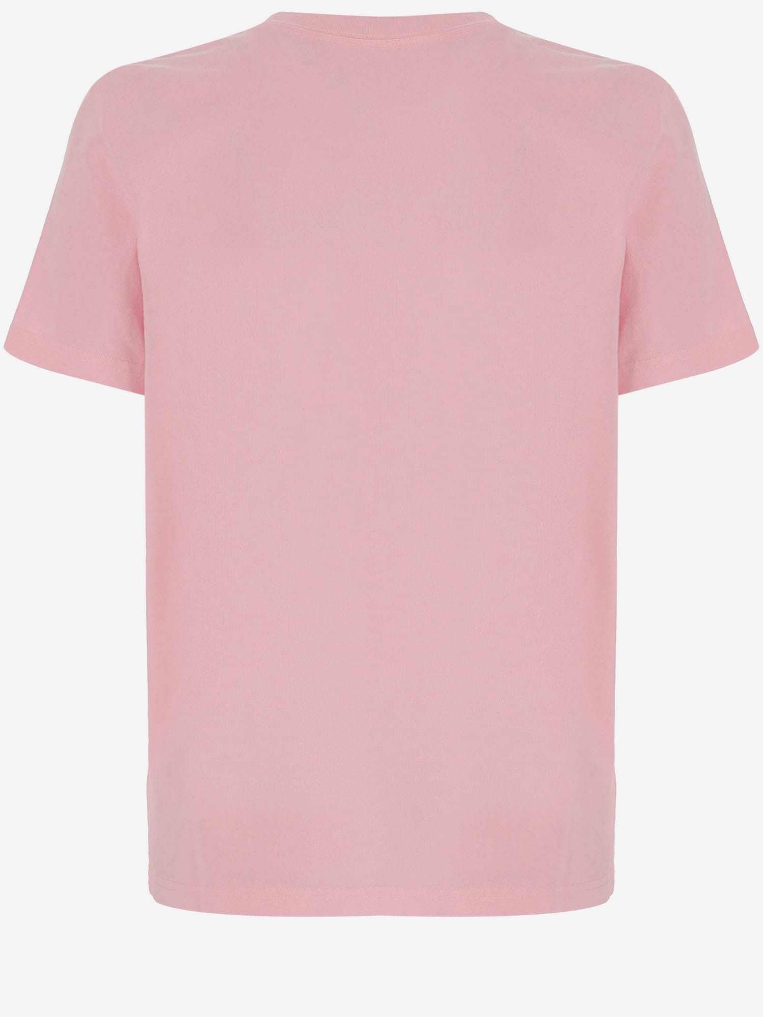 Versace Fringed Logo T-shirt For Casual Style In Pink