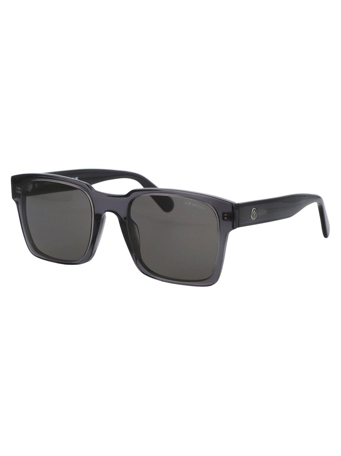 Shop Moncler Square Frame Sunglasses In 01d